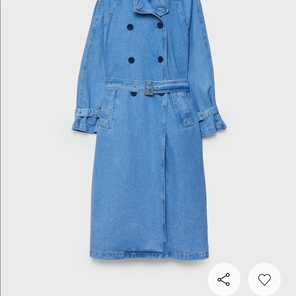 Stradivarius denim trench coat size S - Picture 7 of 12